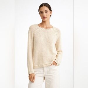 ✨ MIJEONG PARK Cream Linen Blend Knit Sweater ✨